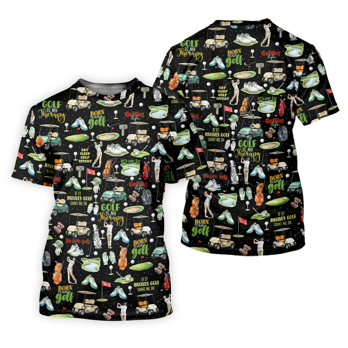 Born To Play Golf Let's Par Tee Black Golf Shirt, Fun Women's Golf Shirts, Ladies Golf Shirts, Golfing Apparel