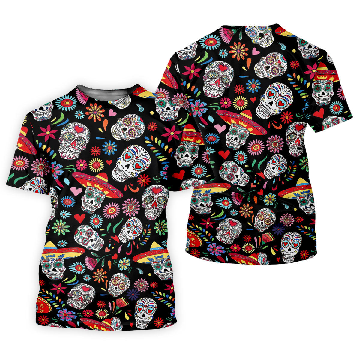 Day Of The Dead FLoral Sugar Skull Cinco De Mayo Celebration Fiesta Themed Golf Shirt For Women