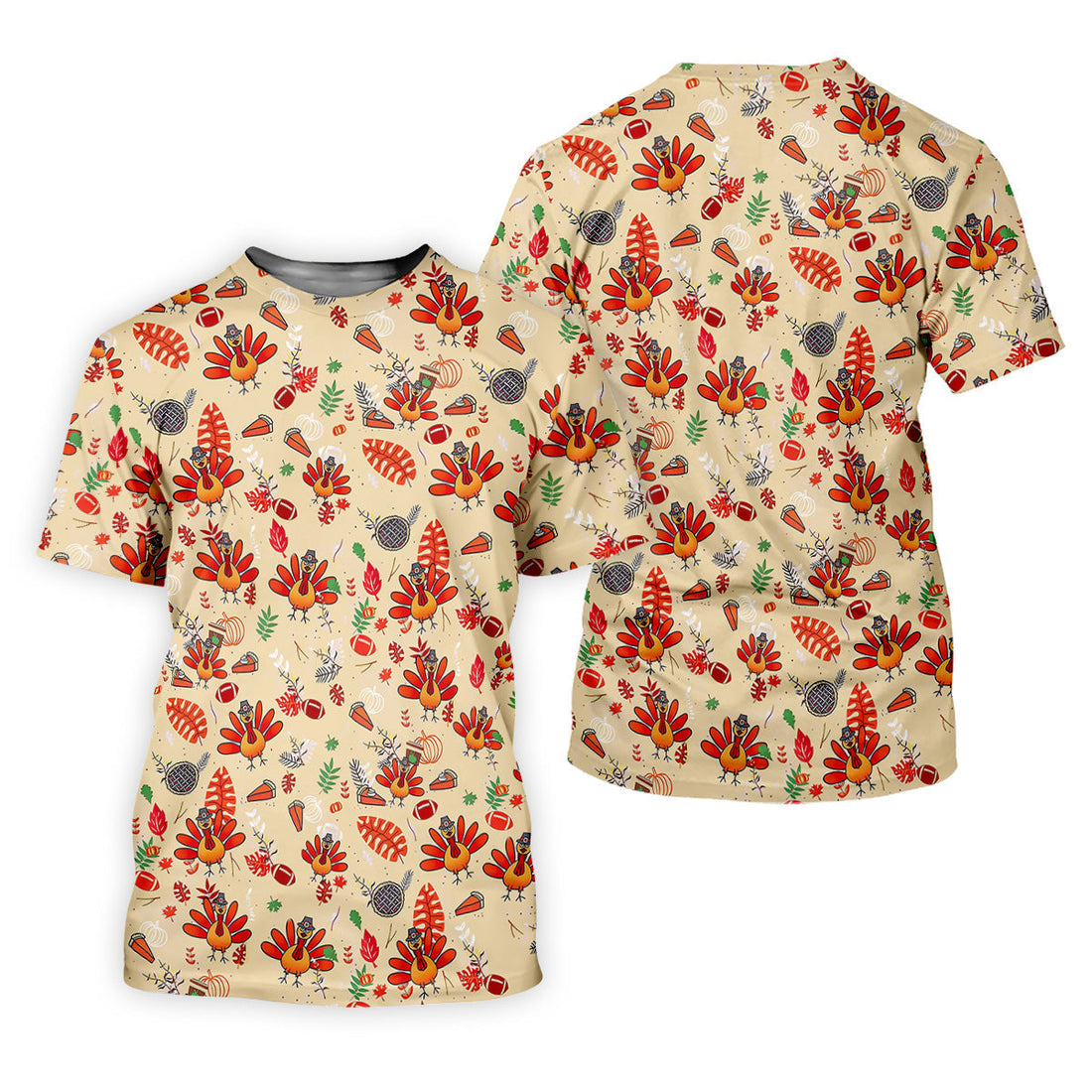 Funny Turkey Hawaiian Pattern Thanksgiving Women's Golf Tops, Fun Women's Golf Shirts, Ladies Golf Shirts