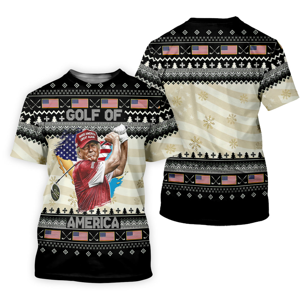Trump Golf Of America Christmas Golf Shirt Women's Golf Shirts, Unique Gift For Golfer, Ladies Golf Polos