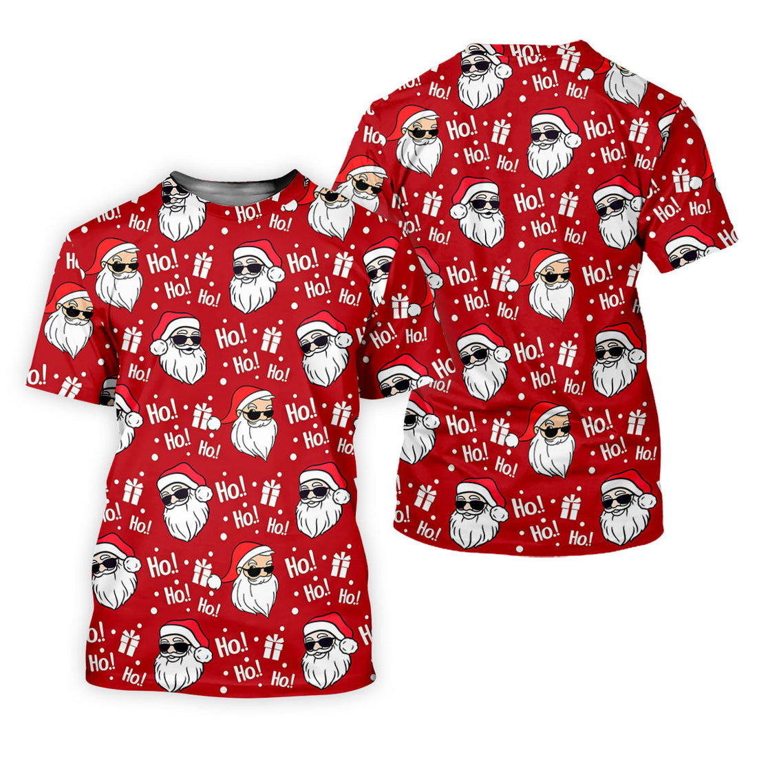 Santa Claus Pattern Christmas Red Fun Women's Golf Shirts, Christmas Golf Shirt, Ladies Golf Shirts