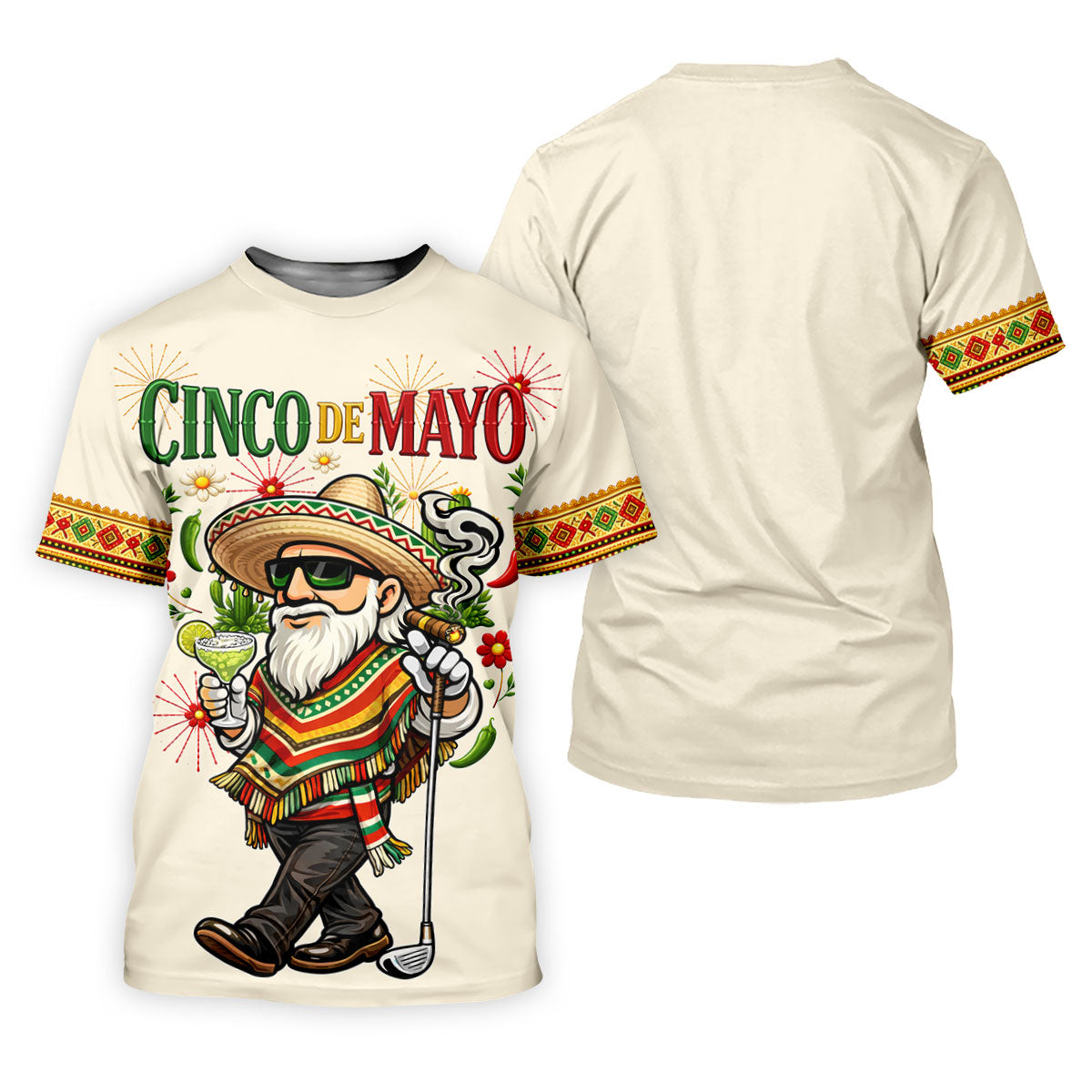 Margarita Man Cinco De Mayo Celebration Beige Golf Shirt, Fiesta Theme Golf Shirt For Women