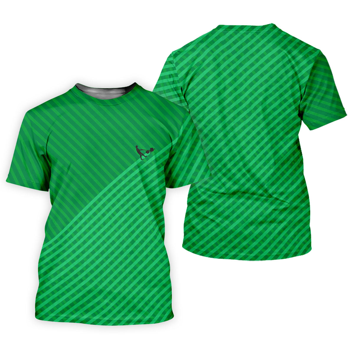 Lawn Mower Green Cross Stripe Women's Golf Tops, Ladies Golf Shirts, Women's Polo Shirt