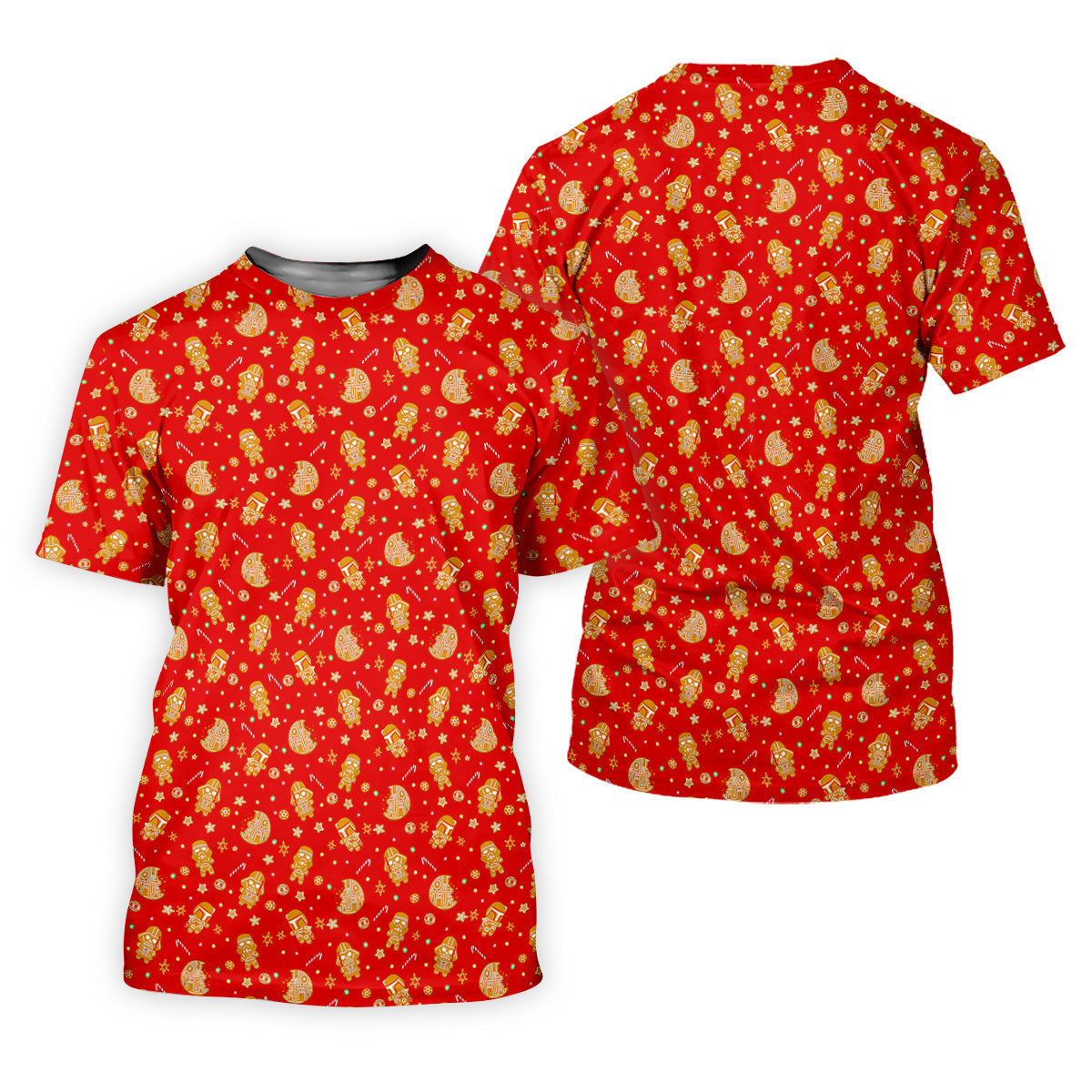 Gingerbread Character Christmas Golf Shirt, Red Golf Shirt, Fun Women's Golf Shirts, Golf Gift For Ladies