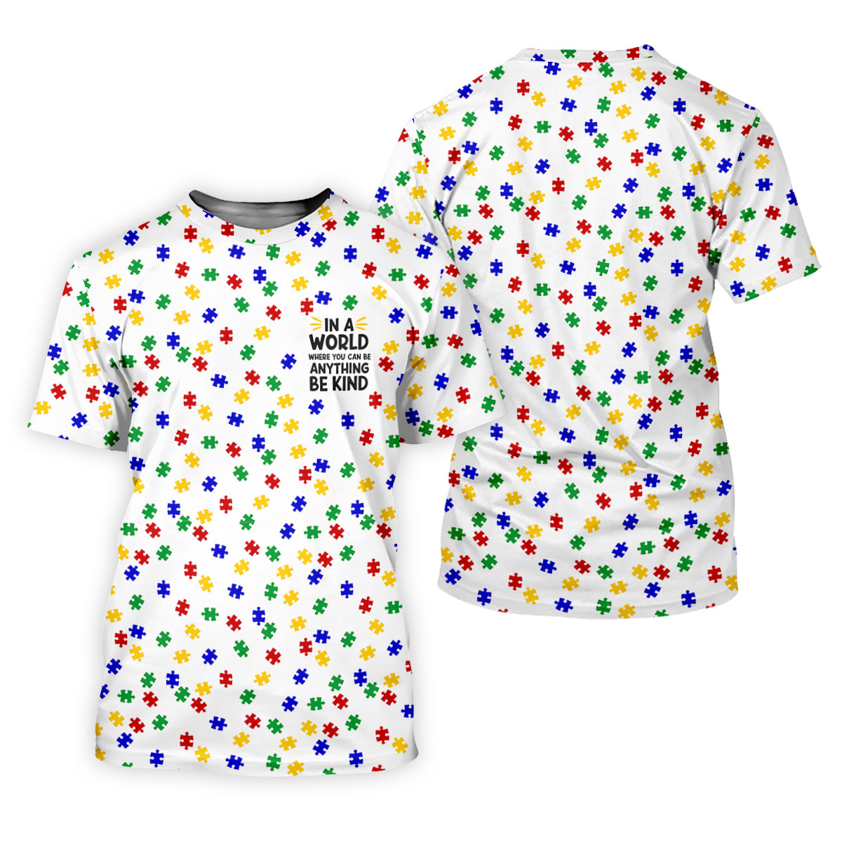 In A World Where You Can Be Anything Be Kind Women's Golf Tops, Autism Awareness Color Ladies Golf Polos