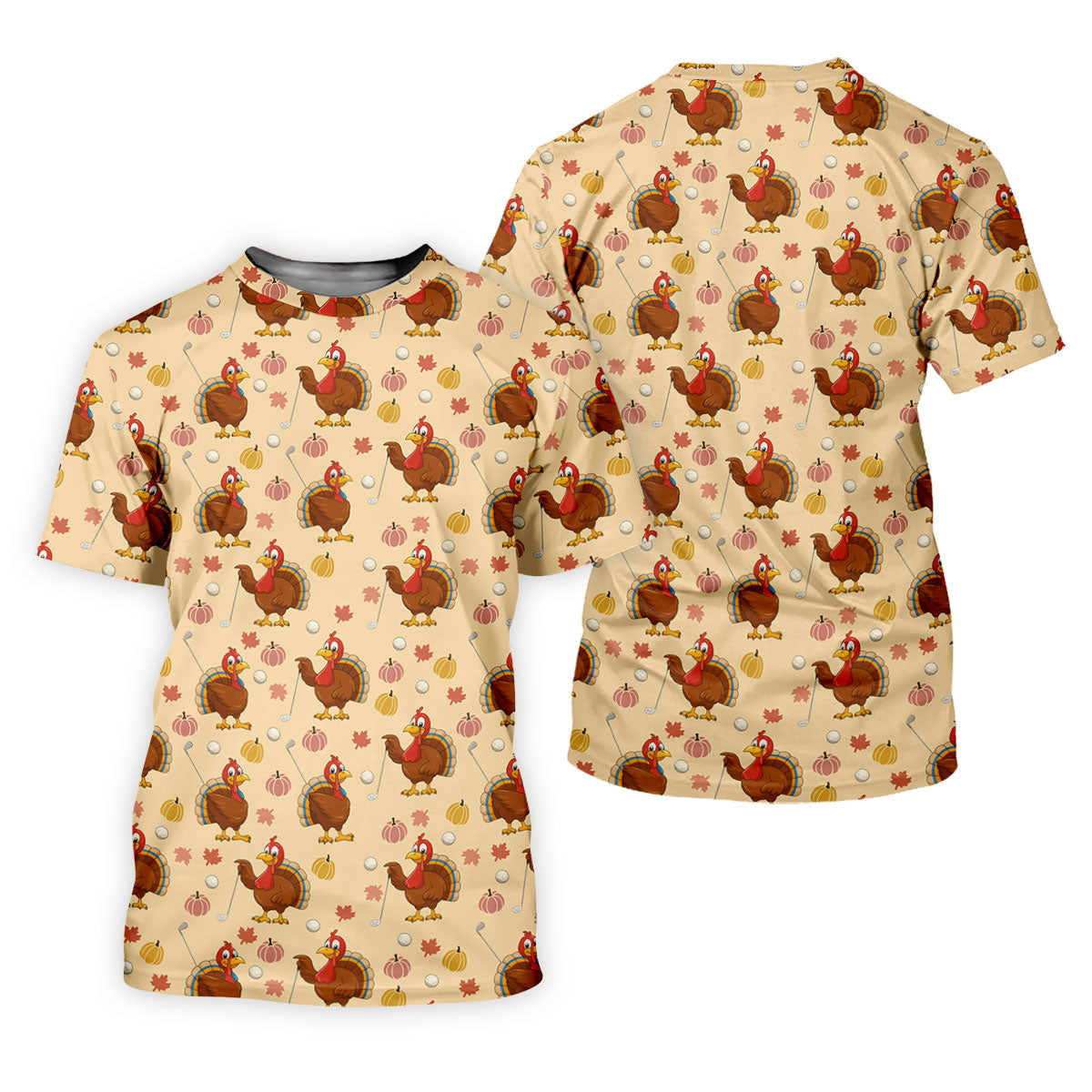 Funny Turkey Golf Pose Women's Golf Tops, Fun Women's Golf Shirts, Thanksgiving Golf Gift For Ladies
