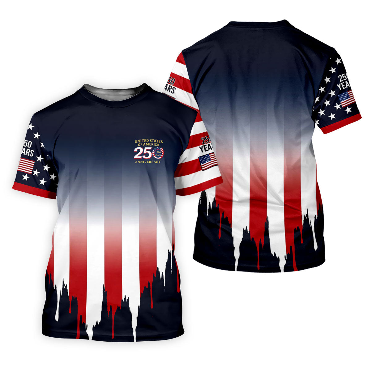 USA 250 Anniversary American Flag Golf Shirt, Patriotic 4th Of July Golf Shirt For Women
