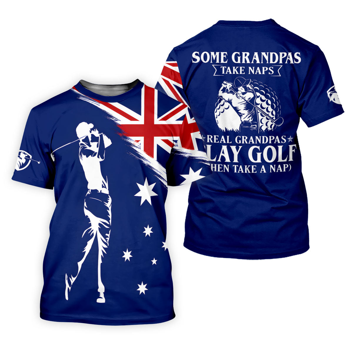 Real Grandpas Play Golf Then Take A Nap Australia Flag Print Fun Women's Golf Shirts, Ladies Golf Polos