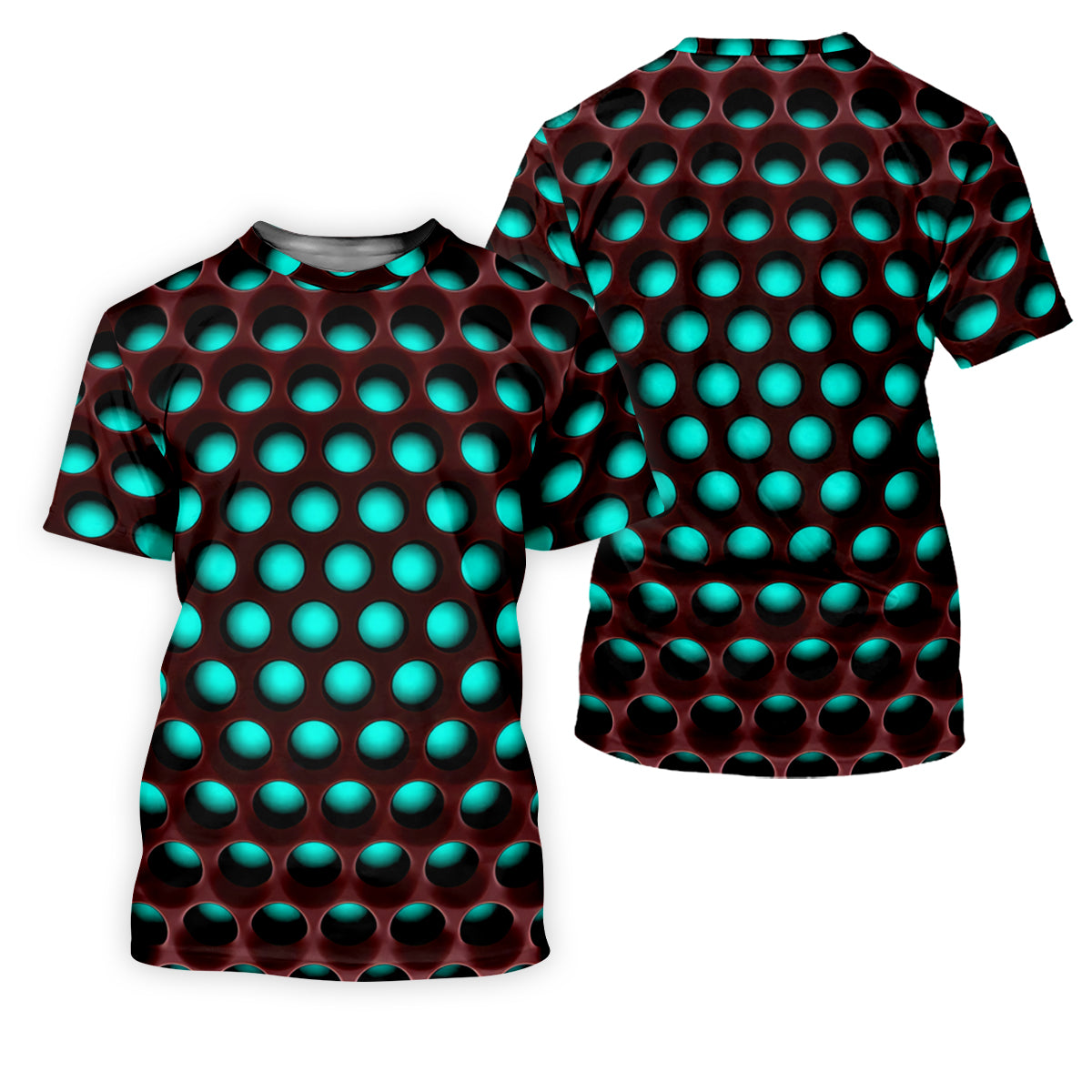 3D Effect Circular Pattern Blue Golf Shirt, Cool Golf Outfit, Women Golf Top, Ladies Golf Shirts