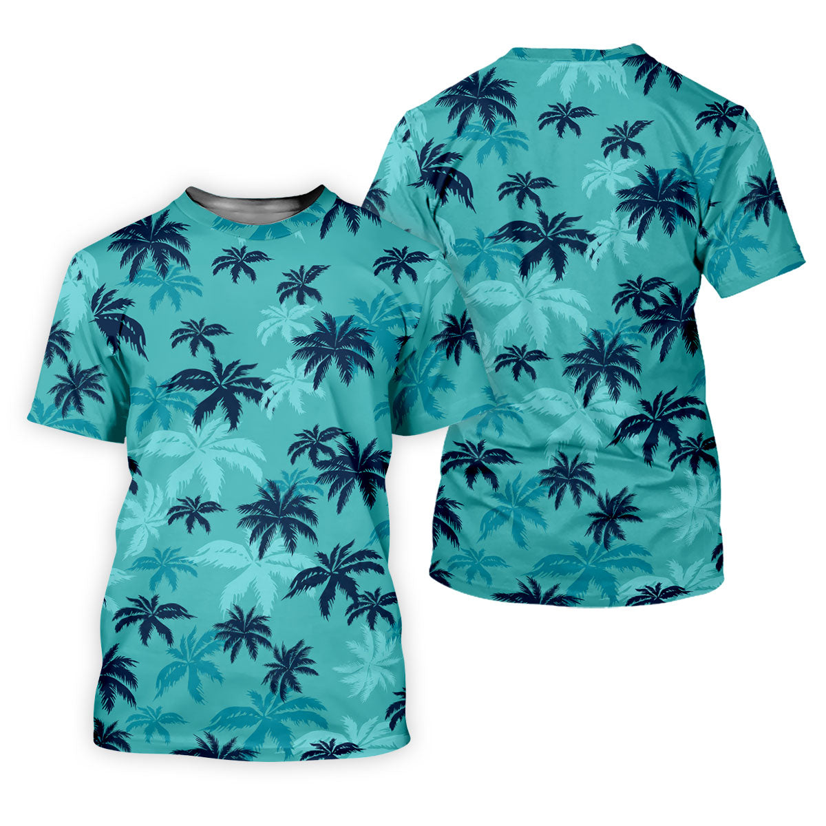 Turquoise Palm Tree Tropical Golf Shirt, Women's Golf Shirt, Golf Polo For Women, Golf Shirts For Women
