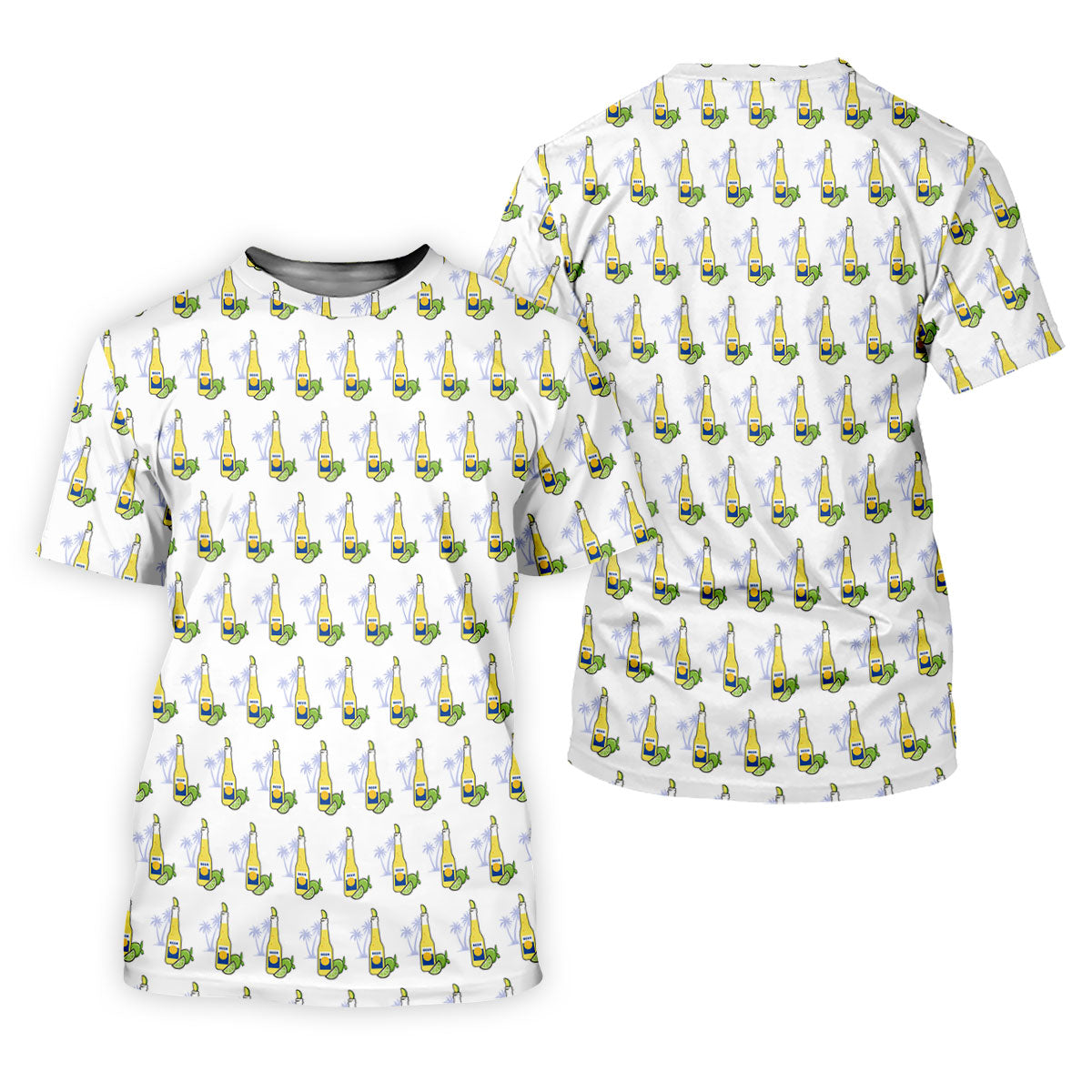 Beer And Lime Palm Tree Pattern Tropical Golf Shirt, Women's Golf Tops, Ladies Golf Shirt