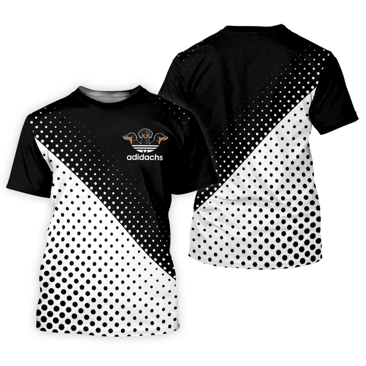 Adidachs Funny Dachshund Black Golf Shirt, Men's Funny Golf Shirts, Polo Shirts For Men