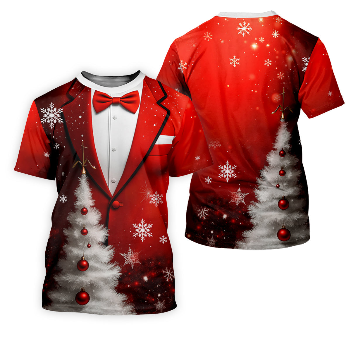 Snow Pine Tree Black And Red Christmas Women Golf Top, Christmas Golf Shirt, Ladies Golf Tops