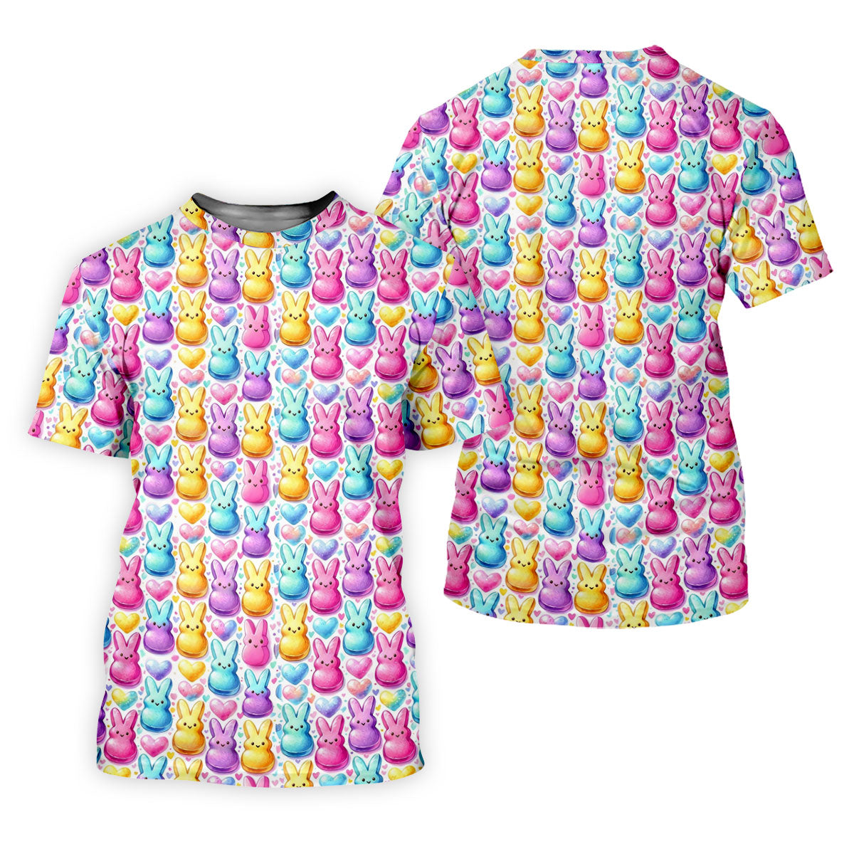 Easter Bunny Jelly Effect Seamless Pattern Women Golf Top, Fun Women's Golf Shirts, Ladies Golf Shirts