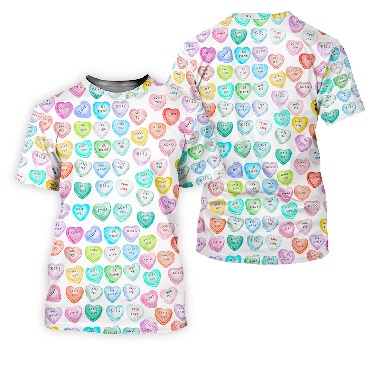 Sweet Words Watercolor Heart Women Golf Top, Valentines Golf Gift, Ladies Golf Polos