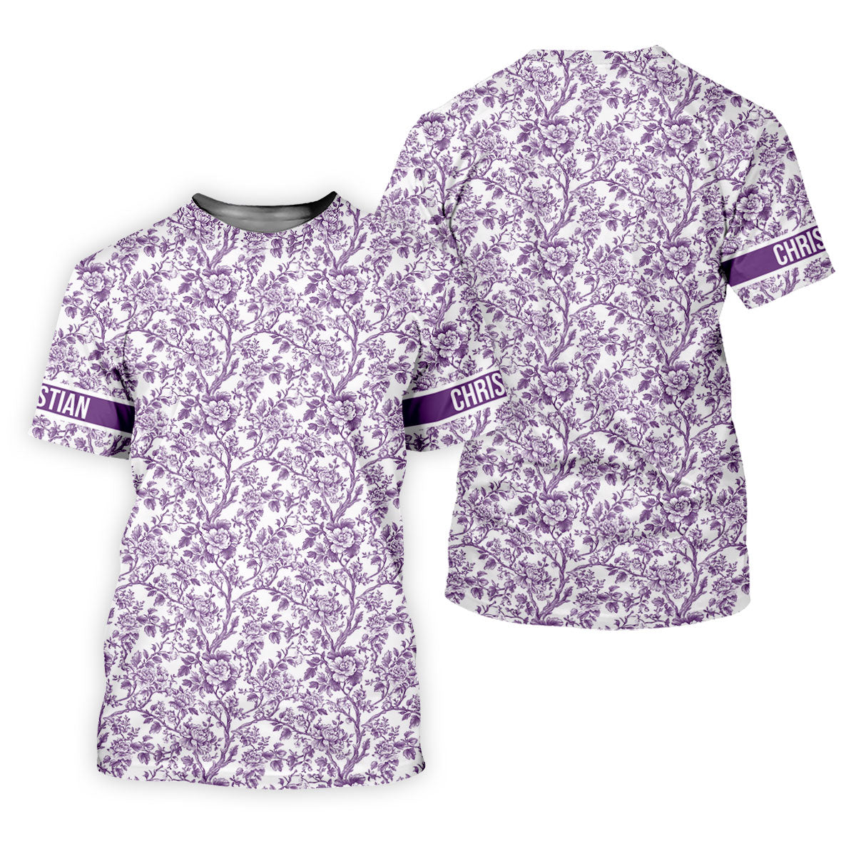 Toile De Jouy Purple Golf Shirt, Women's Golf Tops, Ladies Golf Shirts, Golf Gift For Ladies, Golf Shirt For Women