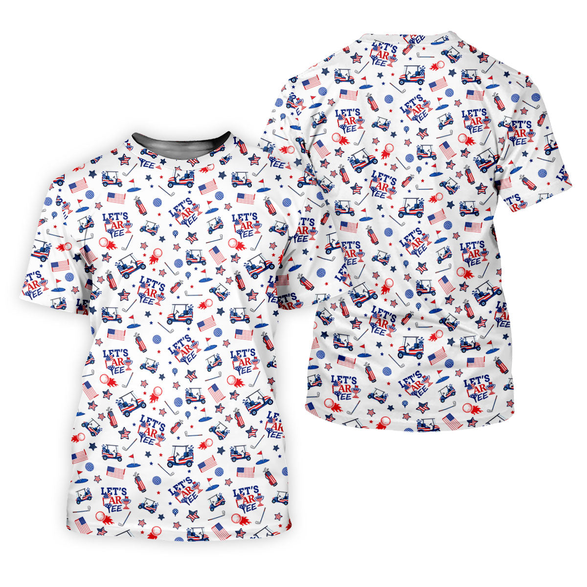 Let's Par Tee US Flag Pattern Patriotic 4th Of July Funny Golf Shirt, 250th Anniversary Golf Shirt For Women