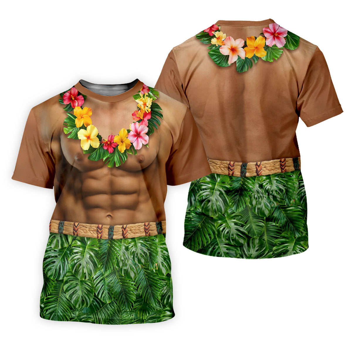 Floral Lei Tropical Theme Party Funny Costume Hawaiian Golf Shirt, Golf Shirt For Women