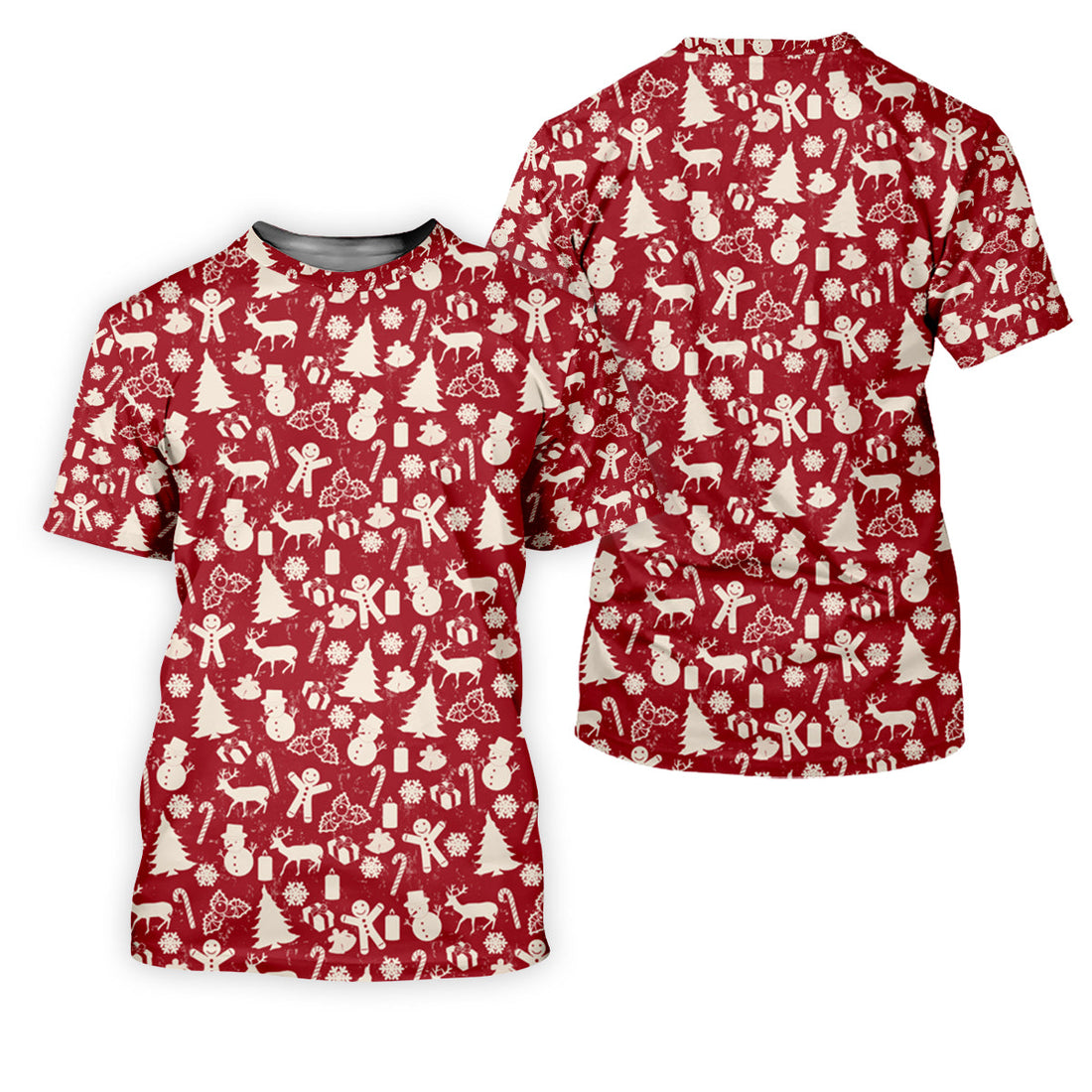 Gingerbread Man Christmas Pine Tree Candy Canes Red And White Fun Women's Golf Shirts, Christmas Golf Shirt