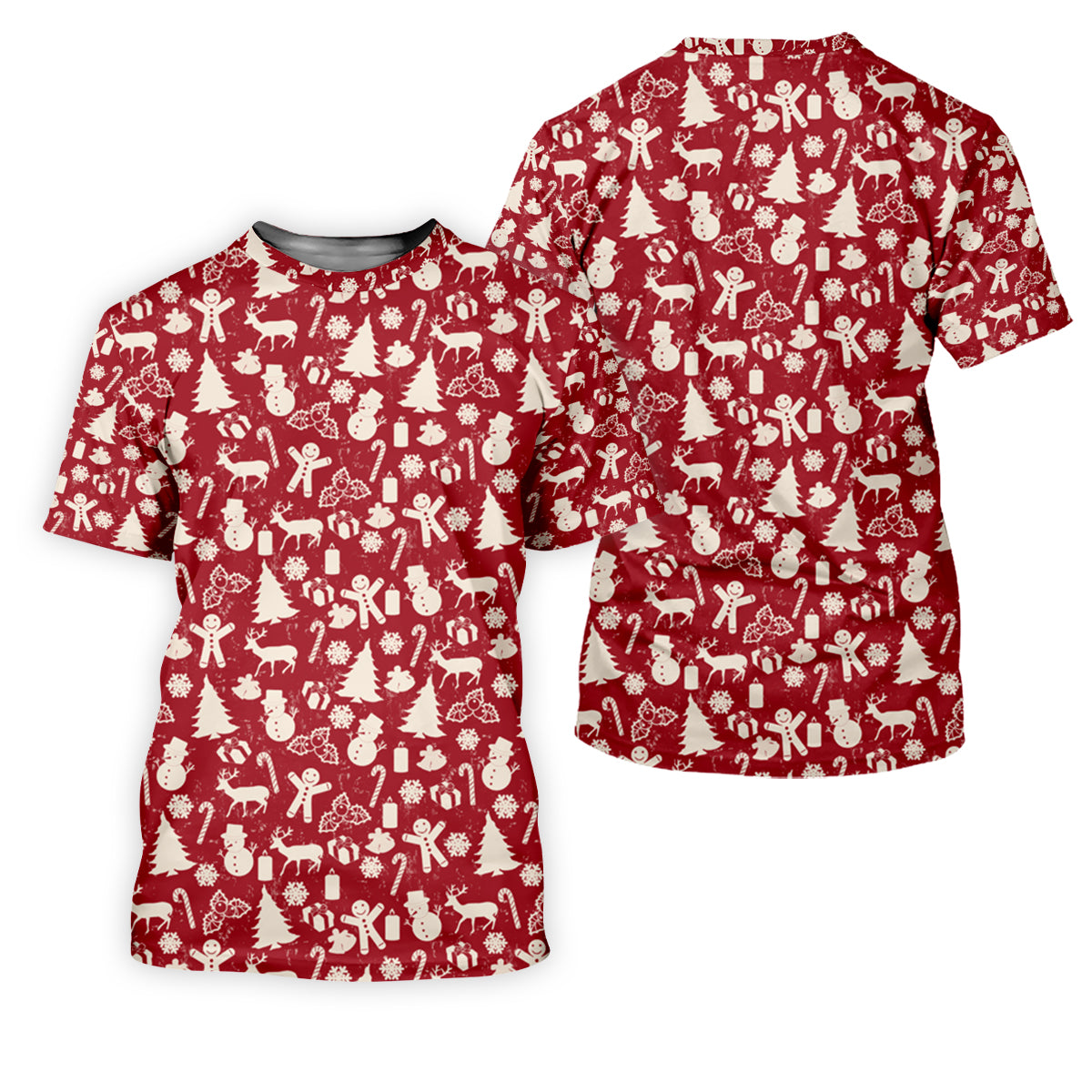 Gingerbread Man Christmas Pine Tree Candy Canes Red And White Fun Women's Golf Shirts, Christmas Golf Shirt