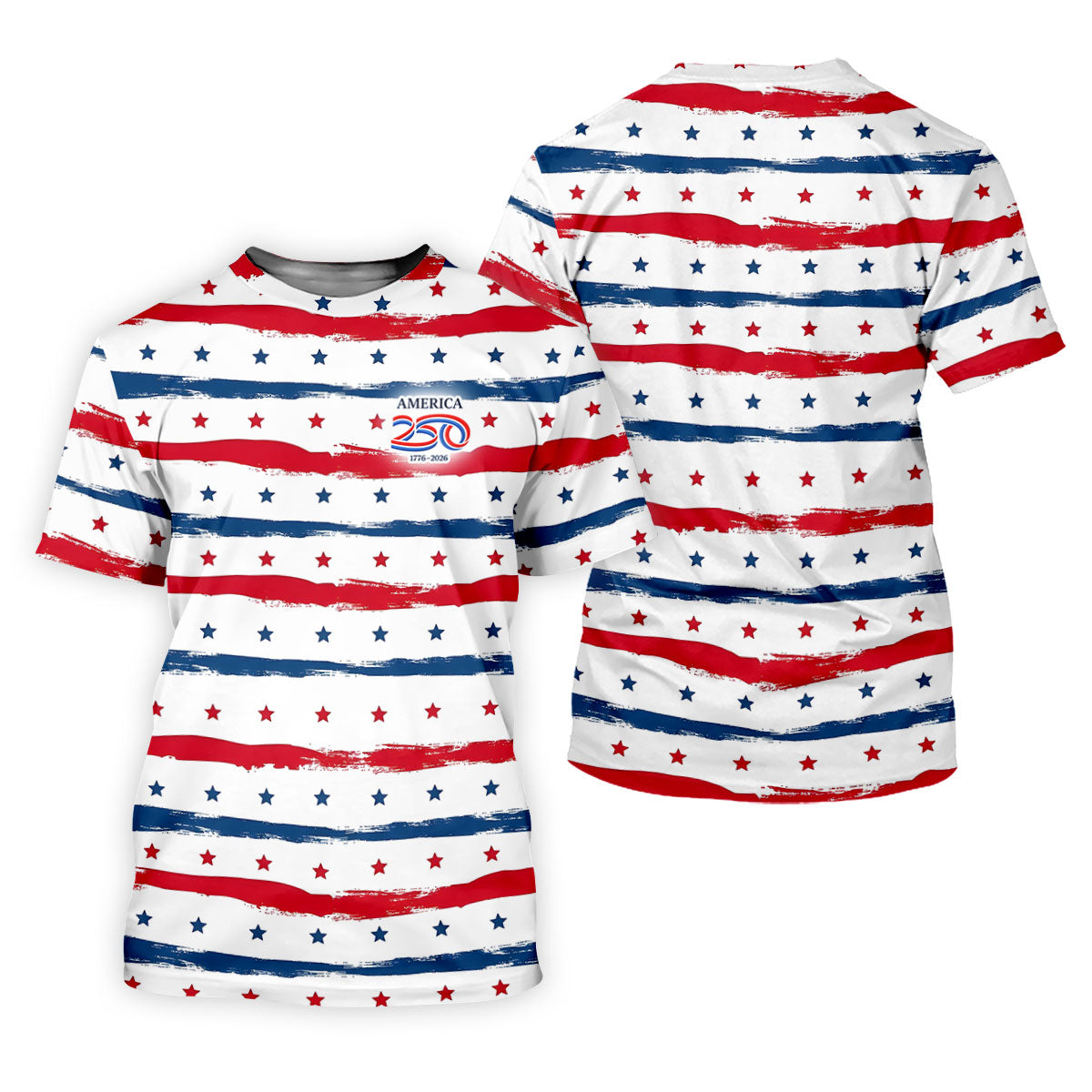 America 250 Red White Blue Stars And Stripes Ladies Golf Tops, Patriotic 4th Of July Golf Shirt For Women