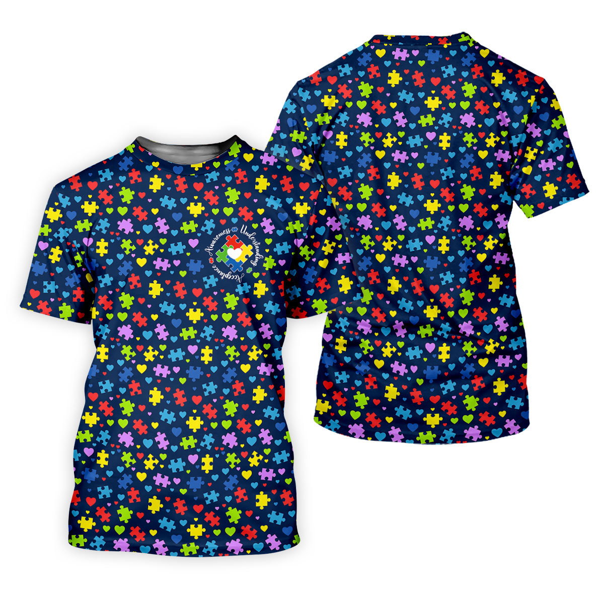 Awareness Understanding Acceptance Autism Navy Golf Shirt For Women, Ladies Golf Polos