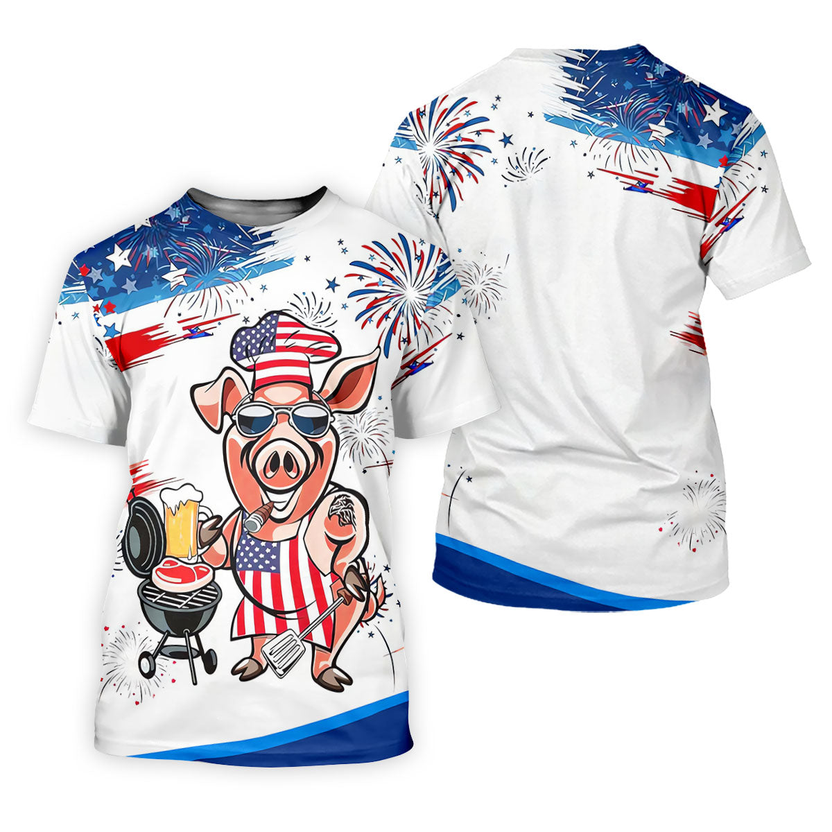 Patriotic American Flag Funny BBQ 250th Anniversary Women's Polo Shirt, Ladies Golf Shirts