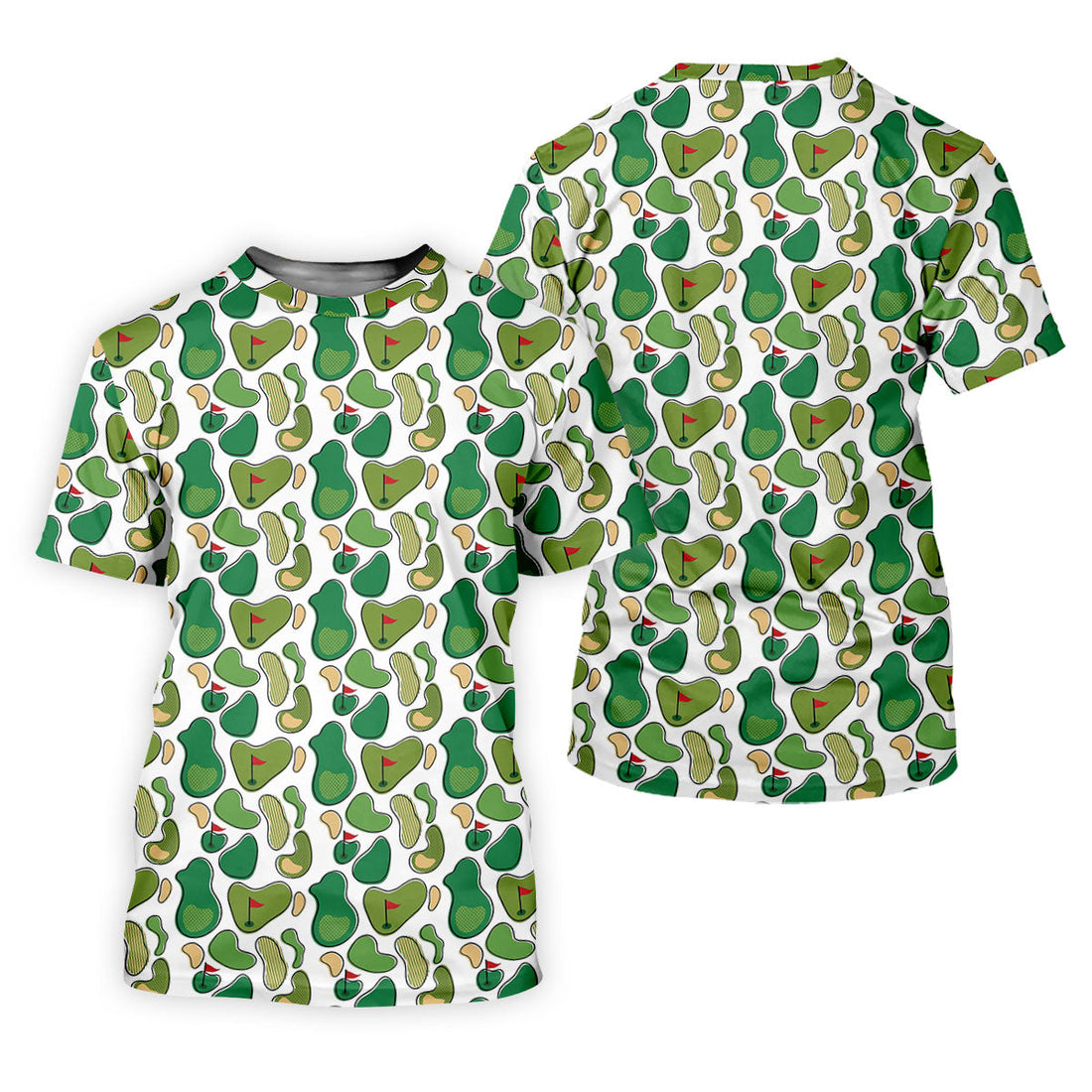 Mini Golf Course Seamless Pattern Women's Golf Tops, Performance Golf Polos, Ladies Golf Shirts