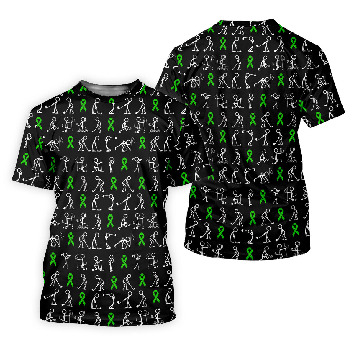 Lymphoma Cancer Green Ribbon Women Golf Top, Cancer Awareness Shirt, Ladies Golf Polos