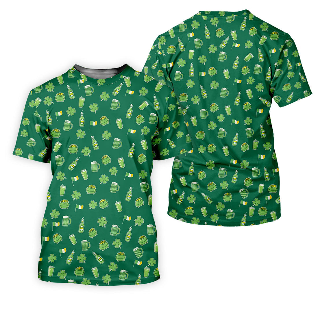 St Patrick's Day Beer Four Leaf Clovers Gold Pots Green Golf Shirt, Women's Golf Tops, Ladies Golf Polos