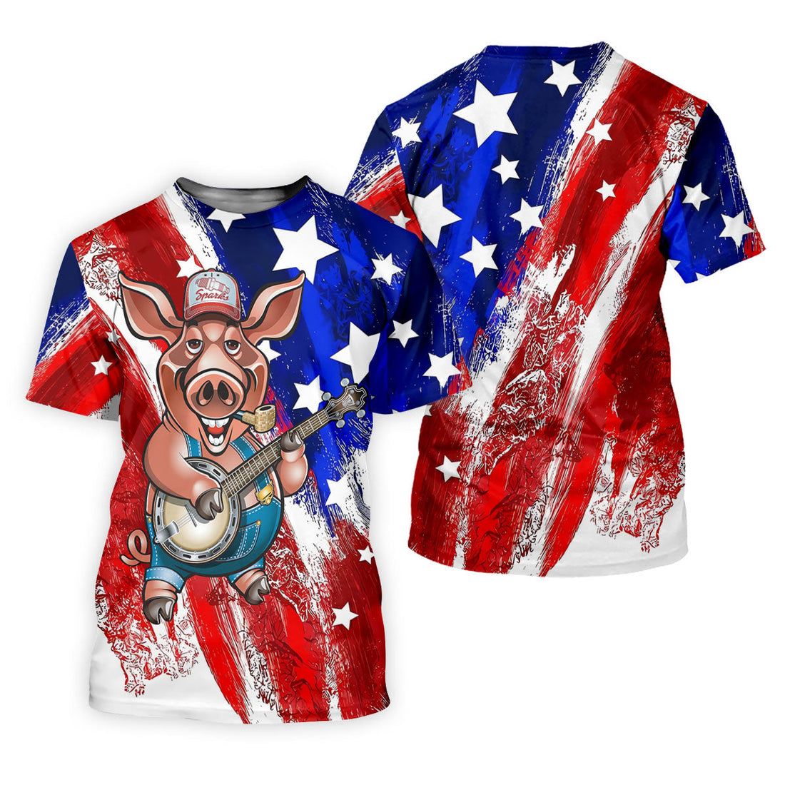 Patriotic American Flag Brush Strokes Funny BBQ 250th Anniversary Women's Polo Shirt, Ladies Golf Shirts
