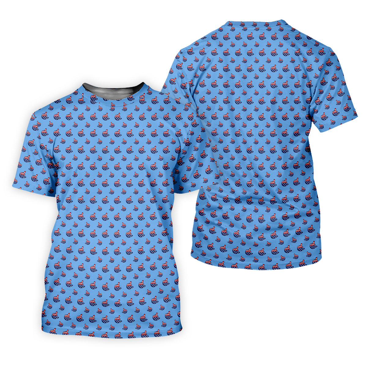 Funny Middle finger US Flag Pattern 250th Anniversary Blue Golf Shirt, 4th Of July Women Golf Top
