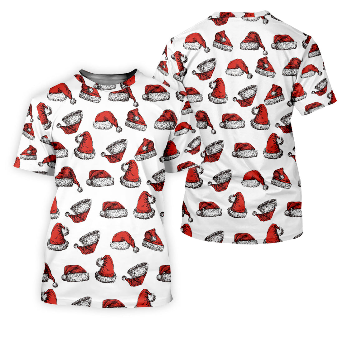 Santa Hat Pattern Christmas White Golf Tops For Women, Christmas Golf Shirt, Ladies Golf Apparel