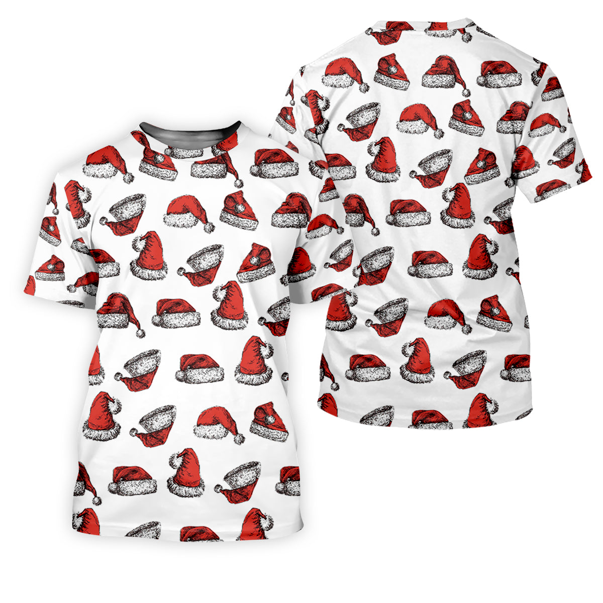 Santa Hat Pattern Christmas White Golf Tops For Women, Christmas Golf Shirt, Ladies Golf Apparel