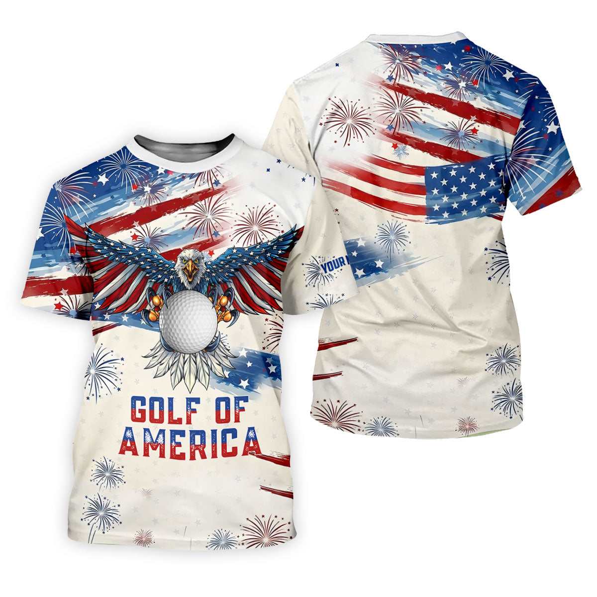Golf Of America 250th Anniversary Red White Blue Brush Stripes Patriotic 4th Of July Golf Shirt For Women