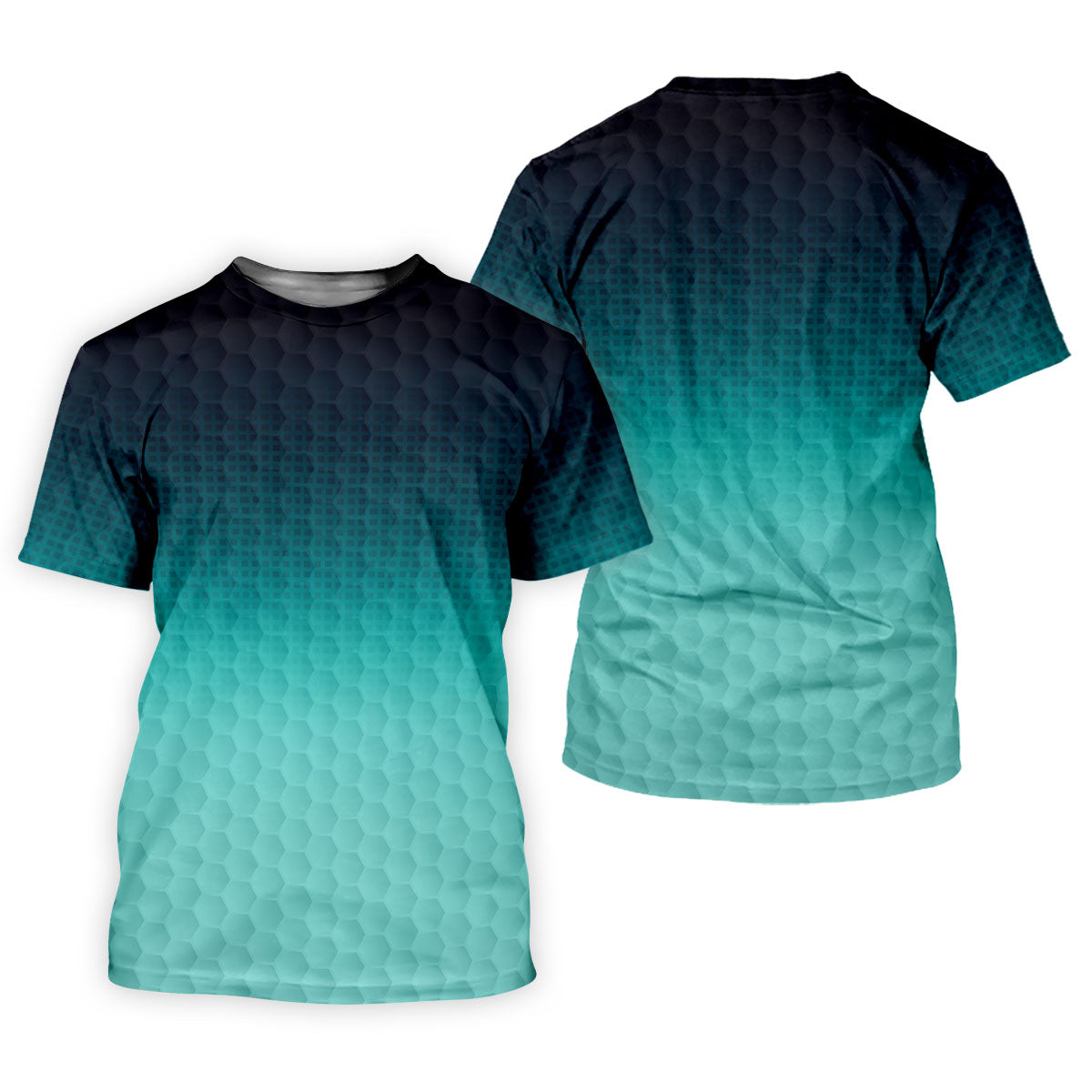 Turquoise Gradient Golf Ball Pattern Hawaiian Golf Shirt, Golf Shirt For Women