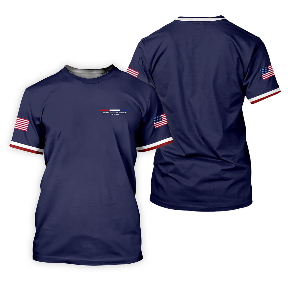 United States Of America 250 Years Navy Golf Shirt, Patriotic Golf Shirt, Golf Shirt For Women