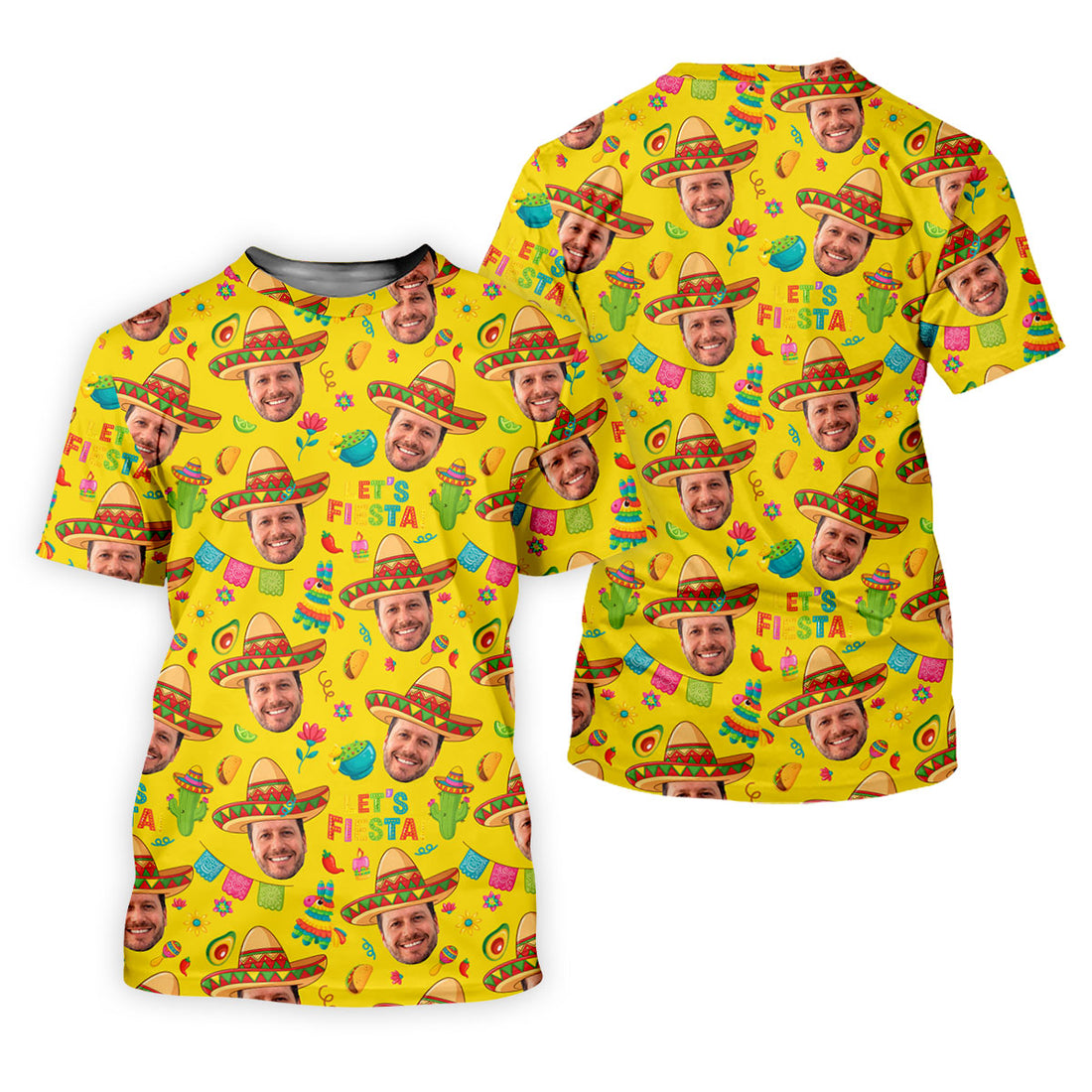 Let's Fiesta Cinco De Mayo Celebration Fiesta Themed Custom Face Yellow Golf Shirt For Women