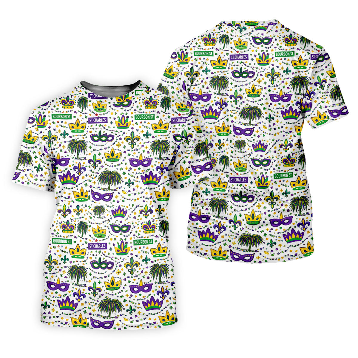 Crown Mask Fleur De Lis Mardi Gras Golf Shirt, Women's Golf Shirts, Ladies Golf Polos, Golf Shirt For Women