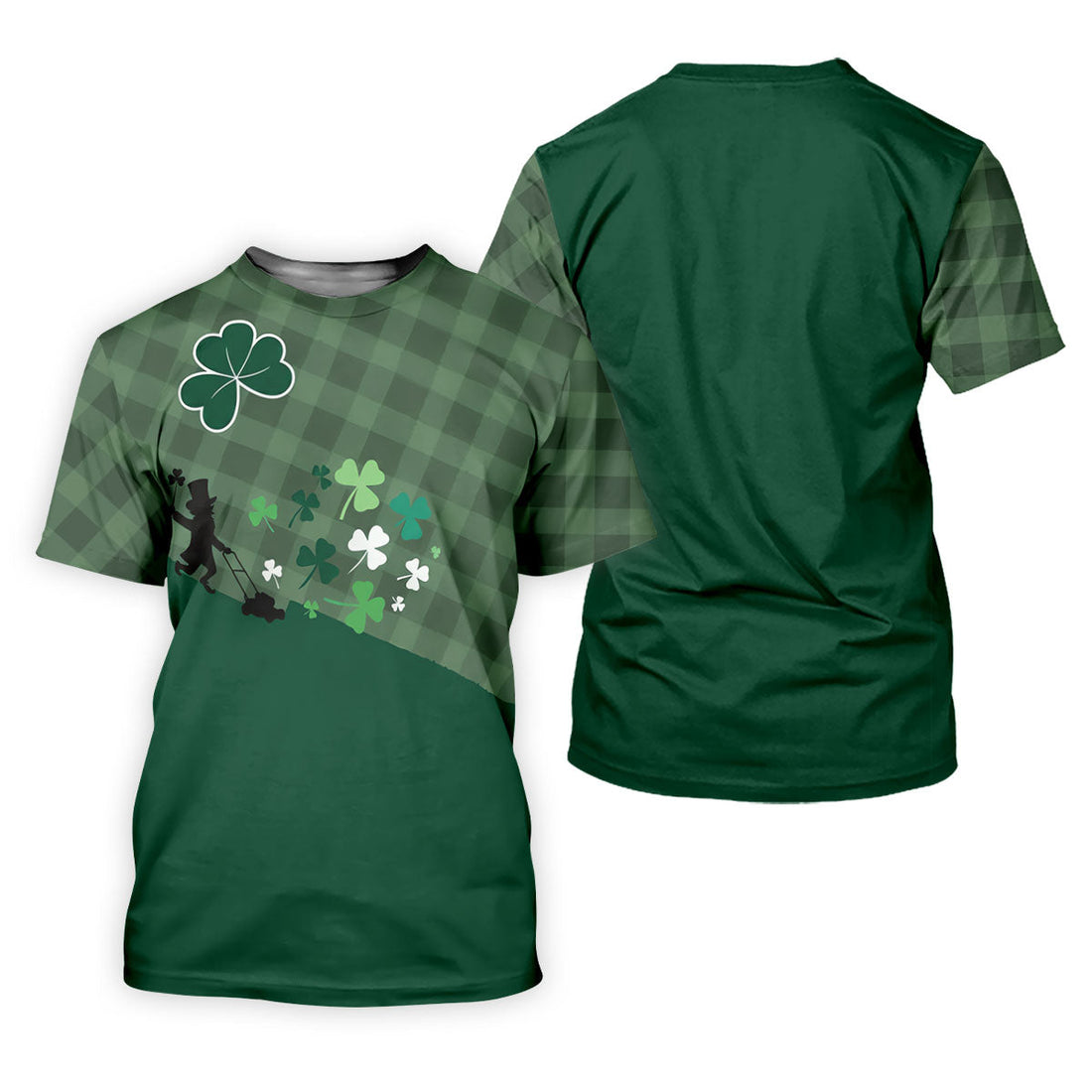 Green Checkered Leprechaun Shamrock St Patrick's Day Golf Shirt, Women's Golf Tops, Ladies Golf Shirts