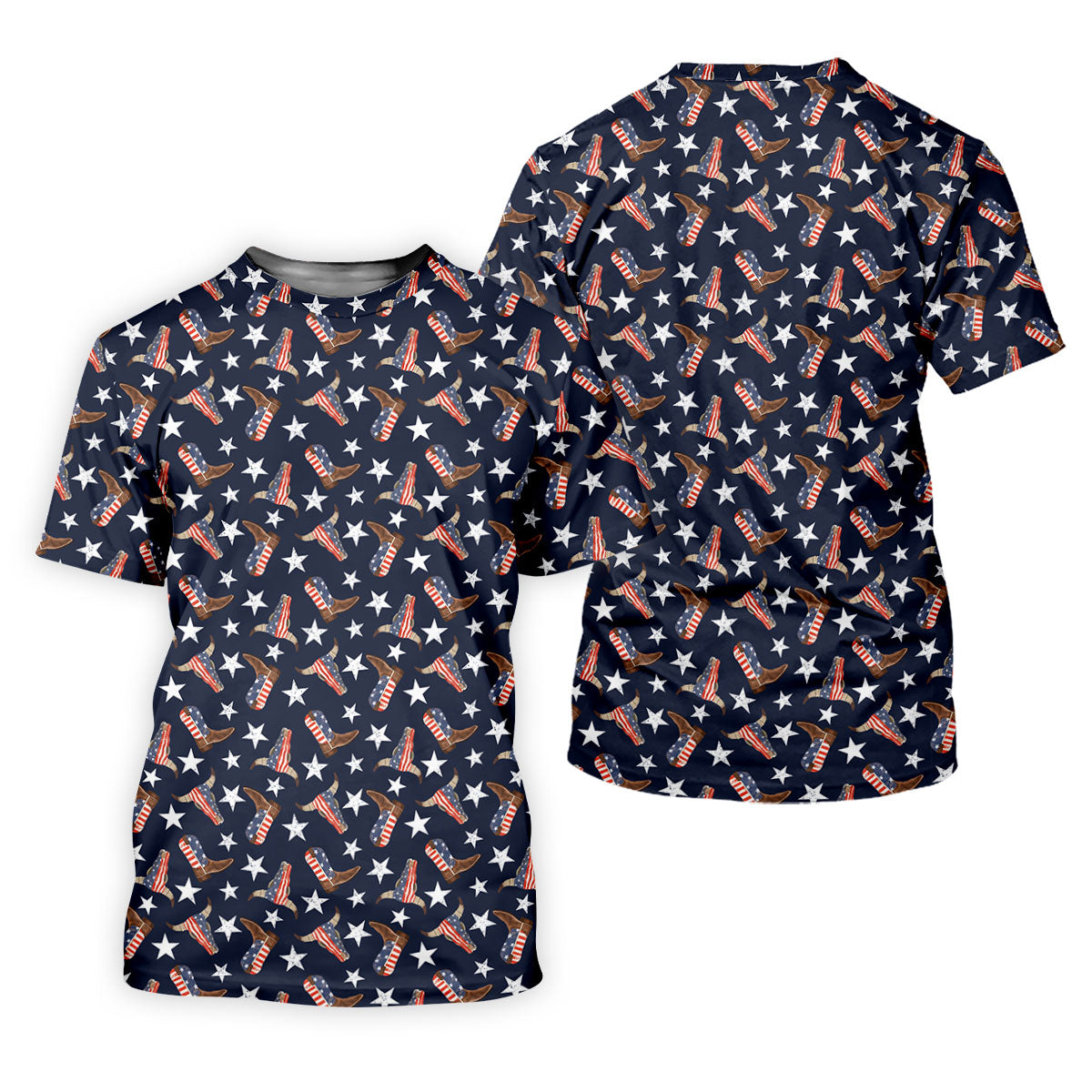 Patriotic Cowboy Boots Stars Pattern 4th Of July Golf Shirt, 250th Anniversary Golf Shirt For Women