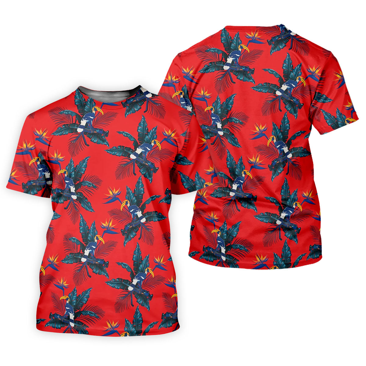 Tropical Toucan Bird Of Paradise Flower Hawaiian Golf Shirt, Summer Vibe Golf Shirt For Women