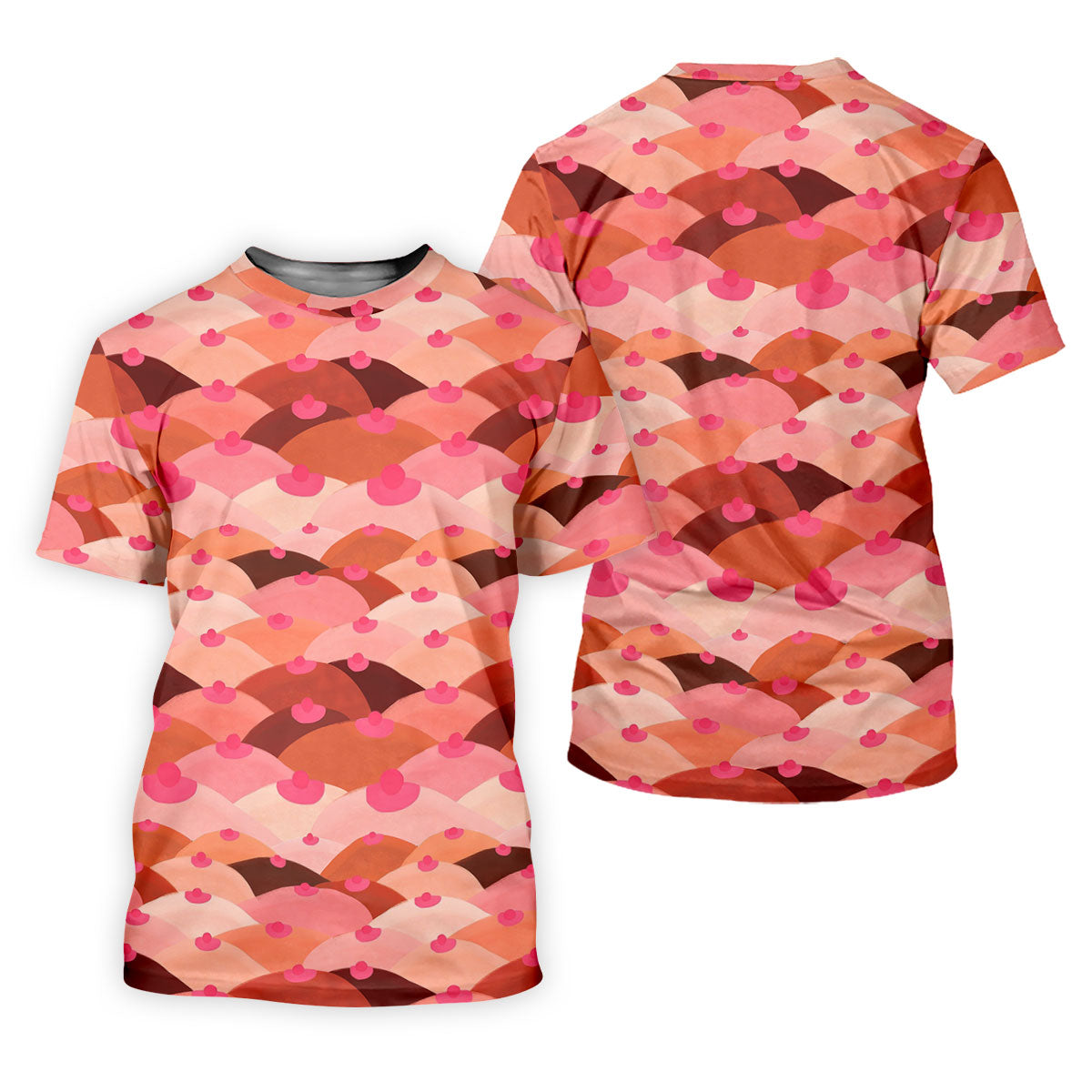 Funny Pink Abstract Body Print Golf Shirt, Women's Golf Shirt, Hawaiian Golf Shirt, Golf Polo For Women