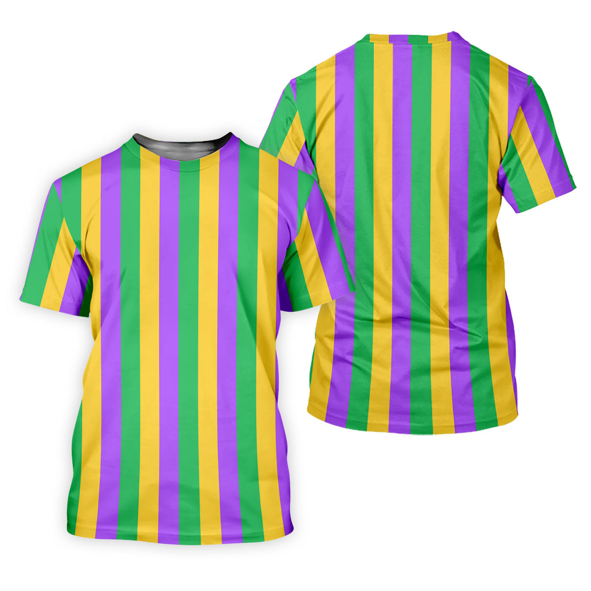 Green Gold Purple Vertical Stripe Mardi Gras Golf Shirt, Women's Golf Shirts, Ladies Golf Polos