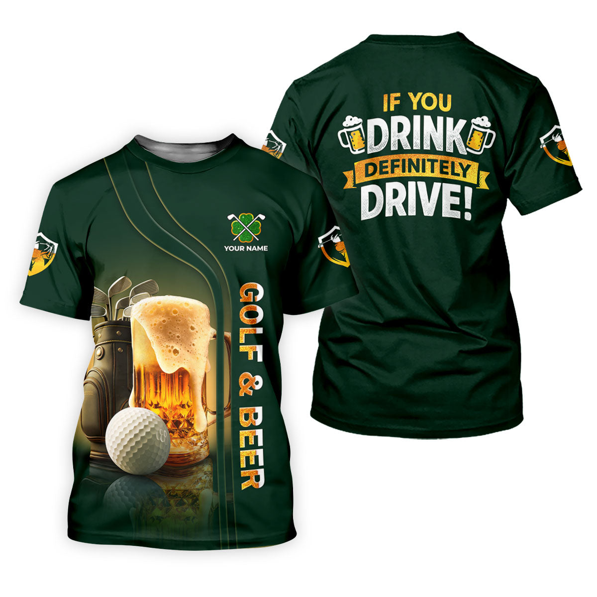 If You Drink Definitely Drive Golf And Beer St Patrick's Day Green Women's Golf Tops, Ladies Golf Polos