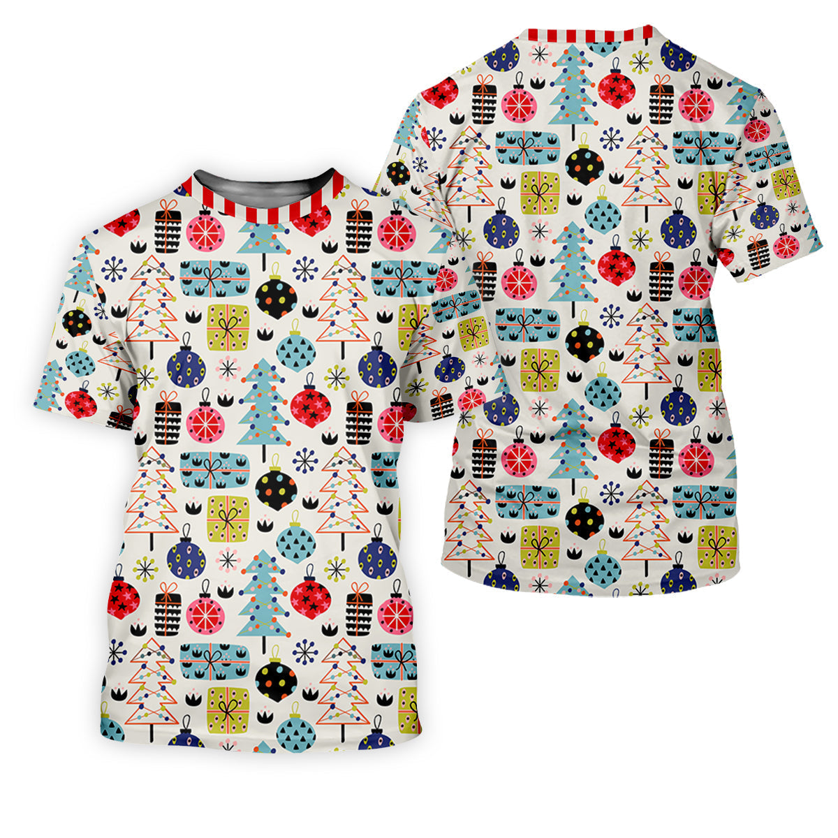 Colorful Christmas Women's Golf Tops, Christmas Golf Shirt, Cute Golf Outfit, Golf Gift For Ladies