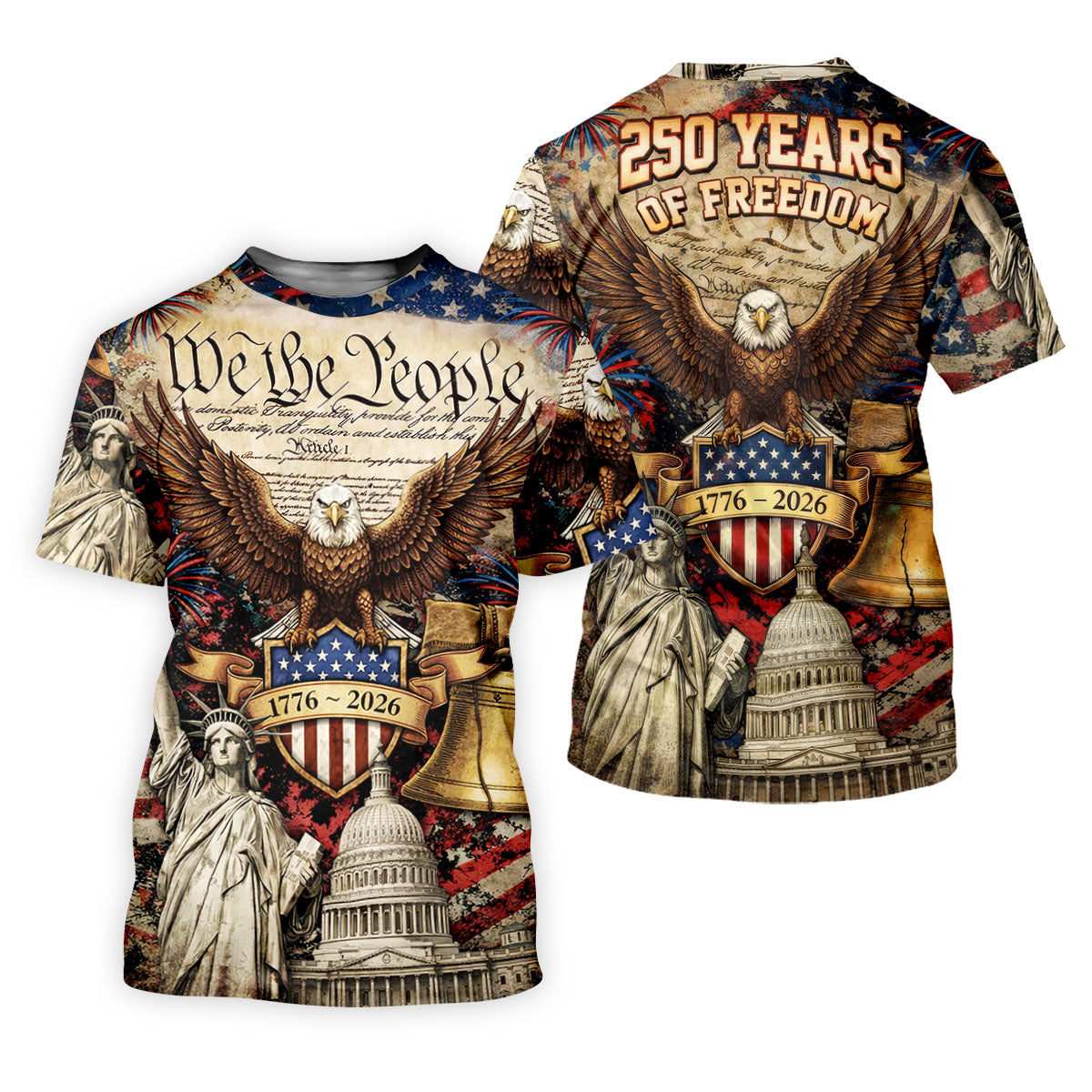 We The People Semiquincentennial Proud America 4th Of July Women Golf Top, 250th Anniversary Patriotic Golf Shirt