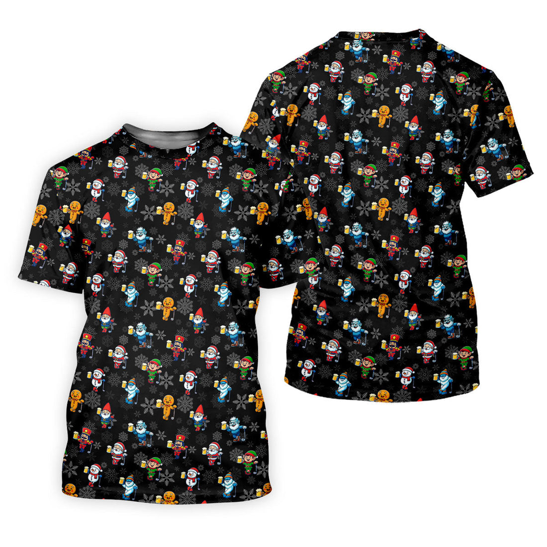 Classic Christmas Characters Black Golf Shirt, Christmas Golf Shirt, Women's Golf Tops, Ladies Golf Shirts