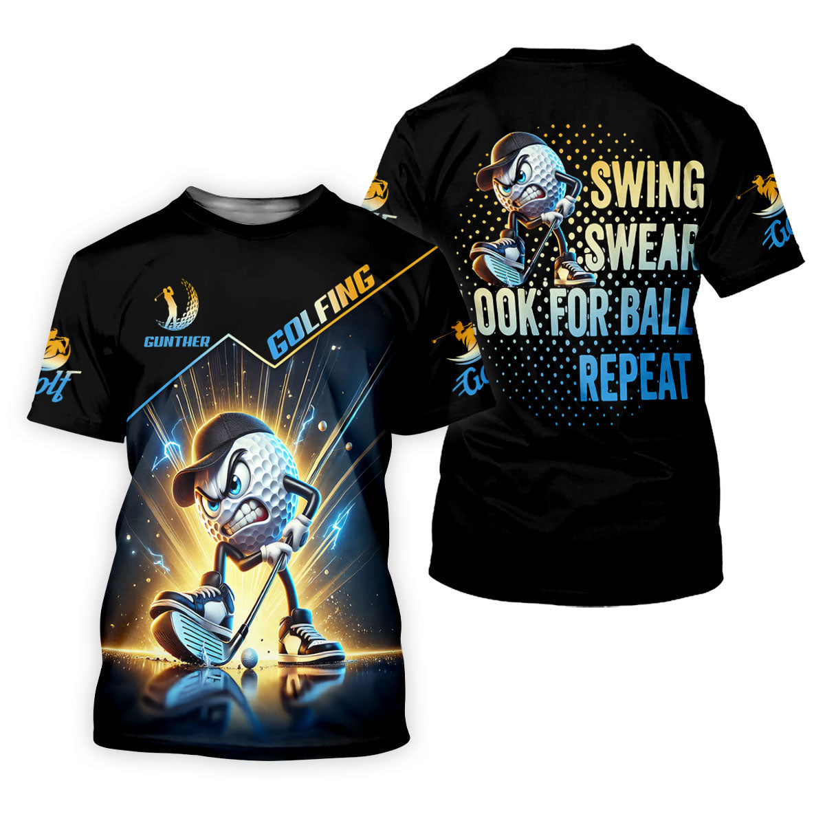 Swing Swear Look For Ball Repeat Fun Golf Shirt, Golf Shirt For Women, Ladies Golf Shirts