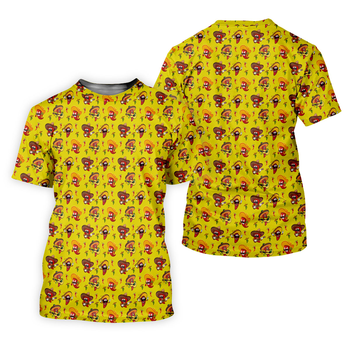 Cartoon Chili Pepper Mexican Sombrero Cinco De Mayo Celebration Fiesta Themed Golf Shirt For Women